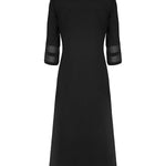 A-Line Half Sleeves Newspaper Print Pockets Split-Joint Round-Neck Midi Dresses