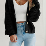 Women Open Front Button Down knit Fall Sweater Cardigan