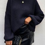 Loose Drop Shoulder Lantern Sleeve Oversized Knit Sweater