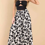Elasticated high-rise wide-leg culottes
