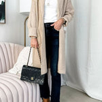 Fall Harvest Knit Lapel Pocketed Duster Cardigan