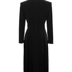 Long Sleeves Skinny Solid Color High Neck Midi Dresses