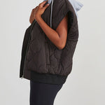 Fall and Forever Zipper Pocket Hooded Quilted Cotton Vest