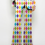 Loose Wide Leg Pockets Printed Pants Suit Pants Trousers