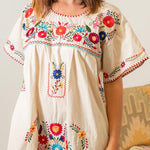 BEIGE HANDMADE MEXICAN DRESS