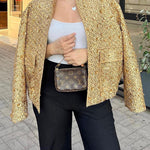 Sequined small stand collar jacket