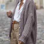 Button Front Chunky Knit Oversized Cardigan