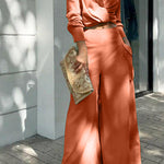 Solid color casual two-piece suit