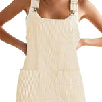 Women's Summer Adjustable Strap Striped Overall Dress
