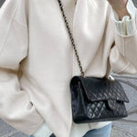 Stand-up collar short loose wool coat