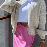 Solid Color Casual Long Sleeve Knitted Cardigan