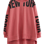 Stylish Letter Print Round-Neck Sweatshirt