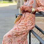 Bohemian Floral Print Maxi Dress