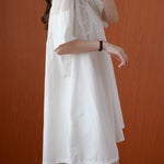 Original Solid Lace Split-Side Short Sleeve A-Line Mini Dress