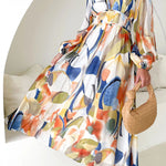 Eclipse Season Printed Long Sleeve Flowy Maxi Dress