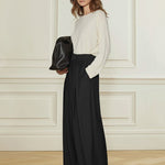 High Waisted Loose Pleated Solid Color Pants