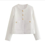 Solid Color Textured Casual Style Top Jacket