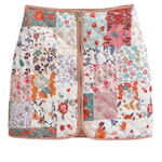 Printed Cotton Jacket + Vest + Skirt Set