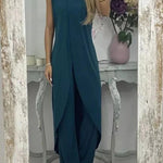 Casual Sleeveless Slit Top Loose Two-piece Set