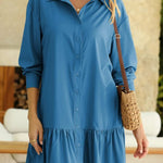 Women's Fashion Loose Button Down Shirt Dress