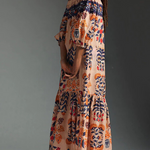 Island Lover Printed Off The Shoulder Pocketed Flowy Midi Dress