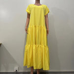 A-Line Loose Pleated Solid Color Split-Joint V-Neck Maxi Dresses