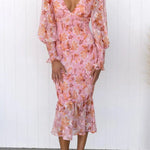 Garden Gathering Floral Smocked Waist Midi Dress