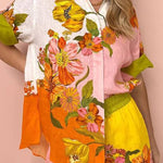 Passionate Floral Printing Two-Pieces Set