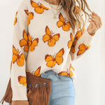 Three-dimensional butterfly women's loose autumn and winter long-sleeved sweater