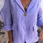 Cotton and Linen Casual Lapel Single-button Thin Coat (Buy 2 Free Shipping)