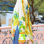 Satin Floral Print Back Tie-up Button Down Oversized Blouse