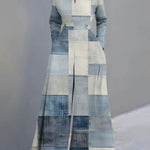 Long Sleeves Loose Printed V-Neck Jumpsuits