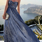 Shimmer Please Off Shoulder Maxi Party Dress