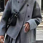 British Style Elegant Solid Buttons Mandarin Collar Outerwear