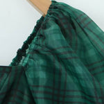 A-Line High Waisted Plaid Pleated Square-Neck Mini Dresses