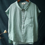 Ladies Casual Sleeveless Shirt With Lapel Button Design