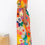 Floral Frenzy Printed Puff Sleeve Back Smocked Maxi Dress