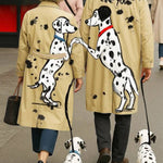 Collared Dog Print Couple Jacket