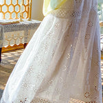Hollow exquisite embroidery cotton skirt romantic French swing skirt female holiday skirt