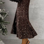 CHOCOLATE SEQUIN SKIRT