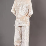 Velvet Home Service Long -sleeved Trousers Two -piece Suit