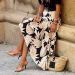Elastic waist long skirt
