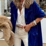 Fashionable gold velvet trench coat long skirt jacket