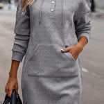 Hot selling casual fashion women's plaid mid-length hooded sweatshirt
