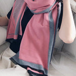 Warm Thicken Fringed Printed Scarf
