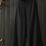 Women's Casual Simple Cotton Pants Loose Nine Point Wide Leg Pants