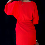 Batwing Sleeves Skinny Pleated Solid Color Split-Joint V-Neck Mini Dresses