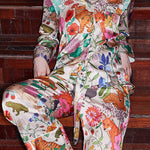 Forest Garden Print Home Long Sleeve Two Piece Set