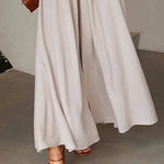 Loose Wide Leg Drawstring Solid Color Casual Pants Bottoms Trousers