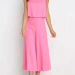 Basic Everyday Round Neck Tank Cropped Wide Leg Jumpsuit
